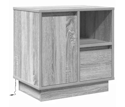 Nakts Skapītis Ar Pelēka 50 X 34.5 X 50 Cm. Inženierijas Koks Vidaxl
