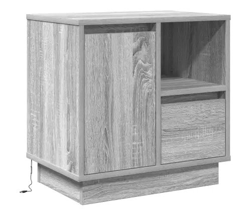 Nakts Skapītis Ar Pelēka 50 X 34.5 X 50 Cm. Inženierijas Koks Vidaxl