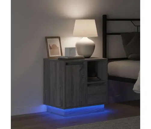 Nakts Skapītis Ar Atvilktni Ar 2 Pcs Pelēka 50 X 34.5 X 50 Cm. Vidaxl