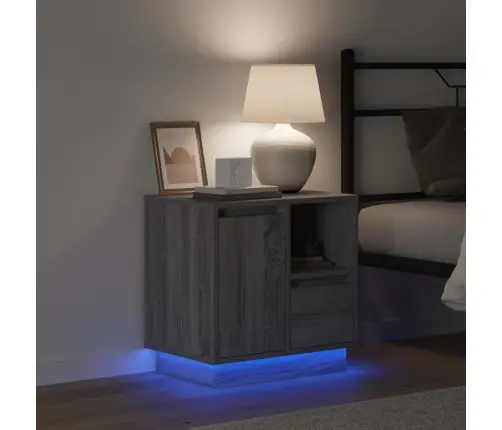 Nakts Skapītis Ar Atvilktni Ar 2 Pcs Pelēka 50 X 34.5 X 50 Cm. Vidaxl