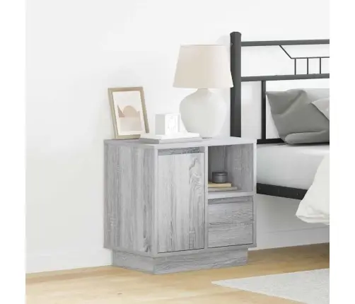 Nakts Skapītis Ar Atvilktni Ar 2 Pcs Pelēka 50 X 34.5 X 50 Cm. Vidaxl