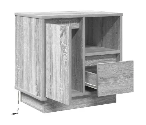 Nakts Skapītis Ar Atvilktni Ar 2 Pcs Pelēka 50 X 34.5 X 50 Cm. Vidaxl