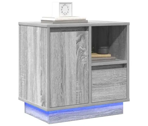 Nakts Skapītis Ar Atvilktni Ar 2 Pcs Pelēka 50 X 34.5 X 50 Cm. Vidaxl