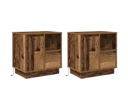 Nakts Skapītis Ar Atvilktni 2 Pcs Vecs Koks 50 X 34.5 X 50 Cm. Vidaxl