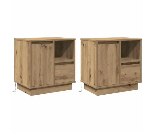 Šalia Lovos Spintelė Su 2 Pcs Artisano Ąžuolo 50 X 34.5 X 50 Cm