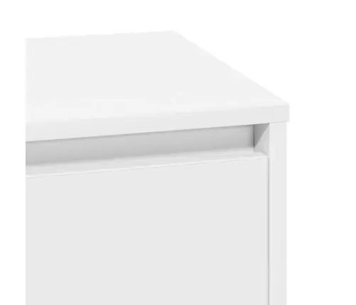 Šalia Lovos Spintelė Su 2 Pcs Balta 39 X 34.5 X 50 Cm