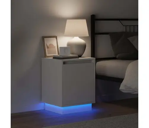 Šalia Lovos Spintelė Su 2 Pcs Balta 39 X 34.5 X 50 Cm