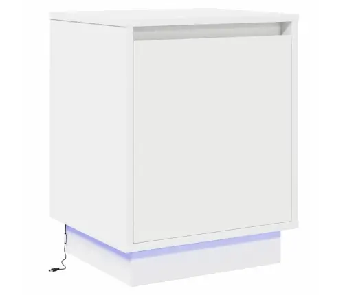 Šalia Lovos Spintelė Su 2 Pcs Balta 39 X 34.5 X 50 Cm