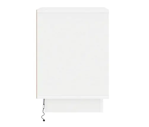 Šalia Lovos Spintelė Su 2 Pcs Balta 39 X 34.5 X 50 Cm