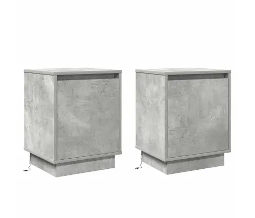 Šalia Lovos Spintelė Su 2 Pcs Betono Pilka 39 X 34.5 X 50 Cm