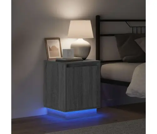 Nakts Skapītis Ar Pelēka 39 X 34.5 X 50 Cm Inženierijas Koks Vidaxl