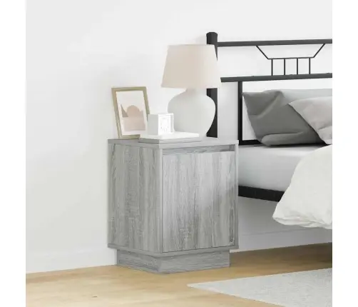 Nakts Skapītis Ar Pelēka 39 X 34.5 X 50 Cm Inženierijas Koks Vidaxl