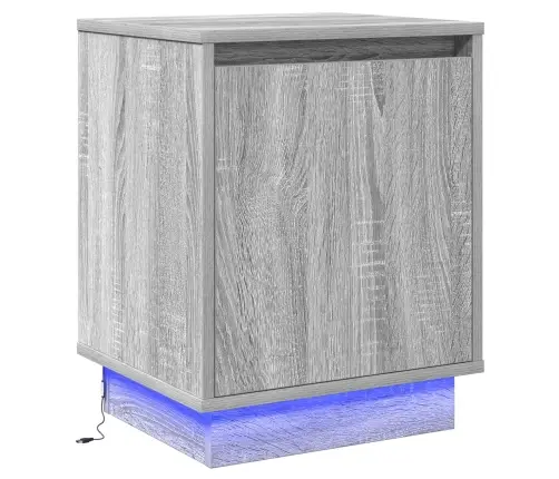 Nakts Skapītis Ar Pelēka 39 X 34.5 X 50 Cm Inženierijas Koks Vidaxl