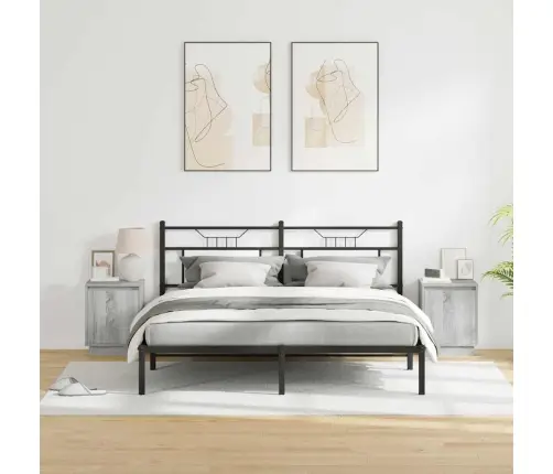 Nakts Skapītis 2 Pcs Pelēka 39 X 34.5 X 50 Cm Inženierijas Koks Vidaxl