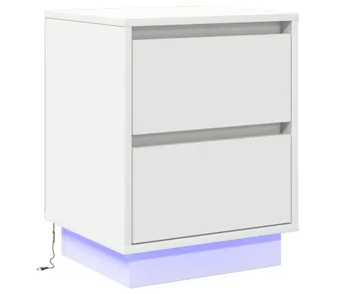 Nakts Skapītis Ar Balts 39 X 34.5 X 50 Cm Inženierijas Koks Vidaxl