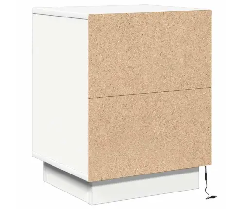 Šalia Lovos Spintelė Balta 39 X 34,5 X 50 Cm Apdirbta Mediena