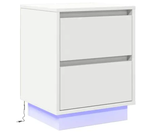 Šalia Lovos Spintelė Balta 39 X 34,5 X 50 Cm Apdirbta Mediena