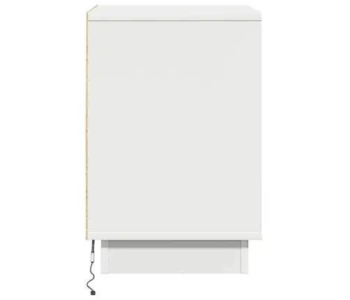 Šalia Lovos Spintelė Balta 39 X 34,5 X 50 Cm Apdirbta Mediena