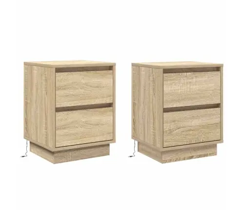 Öölambi Kapp Koos 2 Pcs Sonoma Tamm 39 X 34.5 X 50 Cm Tehispuit