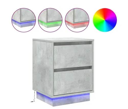 Šalia Lovos Spintelė Su Stalčių Betono Pilka 39 X 34,5 X 50 Cm