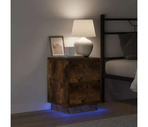 Nakts Skapītis Dūmaka Ozols 39 X 34.5 X 50 Cm Inženierijas Koks Vidaxl