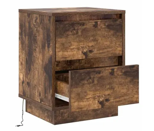 Nakts Skapītis Dūmaka Ozols 39 X 34.5 X 50 Cm Inženierijas Koks Vidaxl