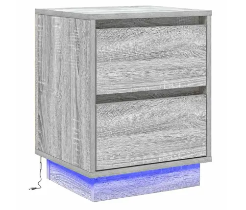 Nakts Skapītis 2 Pcs Pelēka 39 X 34.5 X 50 Cm Inženierijas Koks Vidaxl