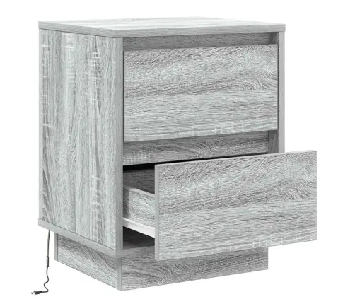 Nakts Skapītis 2 Pcs Pelēka 39 X 34.5 X 50 Cm Inženierijas Koks Vidaxl