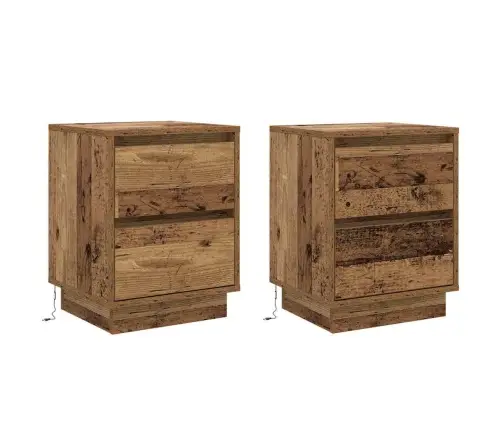 Nakts Skapītis Ar Atvilktni 2 Pcs Vecs Koks 39 X 34.5 X 50 Cm Vidaxl