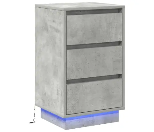 Šalia Lovos Spintelė Su Stalčių Betono Pilka 39 X 34,5 X 65 Cm