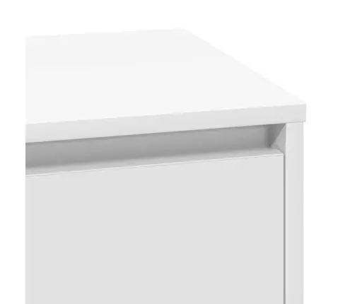 Šalia Lovos Spintelė Balta 71 X 34,5 X 75 Cm Apdirbta Mediena