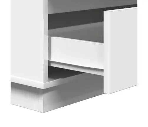 Šalia Lovos Spintelė Balta 71 X 34,5 X 75 Cm Apdirbta Mediena