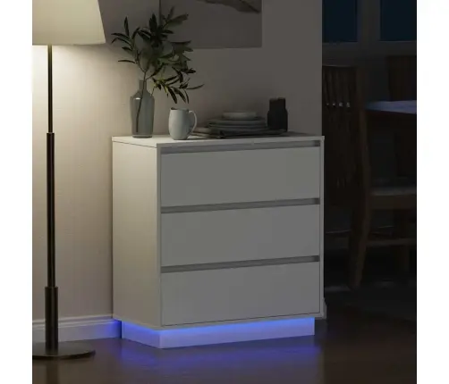 Šalia Lovos Spintelė Balta 71 X 34,5 X 75 Cm Apdirbta Mediena