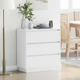 Nakts Skapītis Ar Balts 71 X 34.5 X 75 Cm Inženierijas Koks Vidaxl