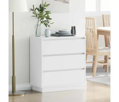 Šalia Lovos Spintelė Balta 71 X 34,5 X 75 Cm Apdirbta Mediena