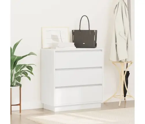 Šalia Lovos Spintelė Balta 71 X 34,5 X 75 Cm Apdirbta Mediena