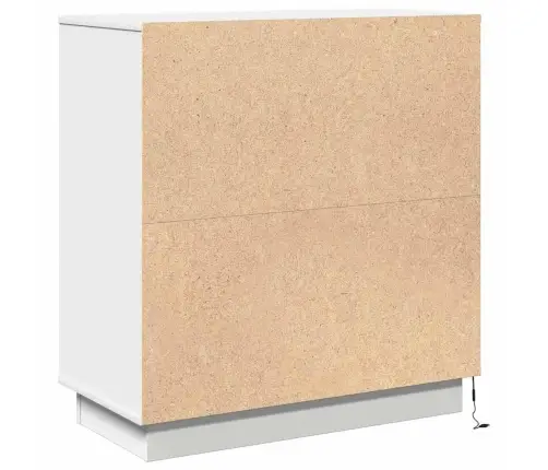 Šalia Lovos Spintelė Balta 71 X 34,5 X 75 Cm Apdirbta Mediena