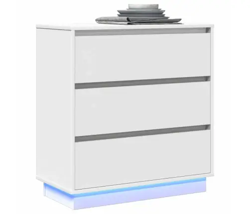 Šalia Lovos Spintelė Balta 71 X 34,5 X 75 Cm Apdirbta Mediena