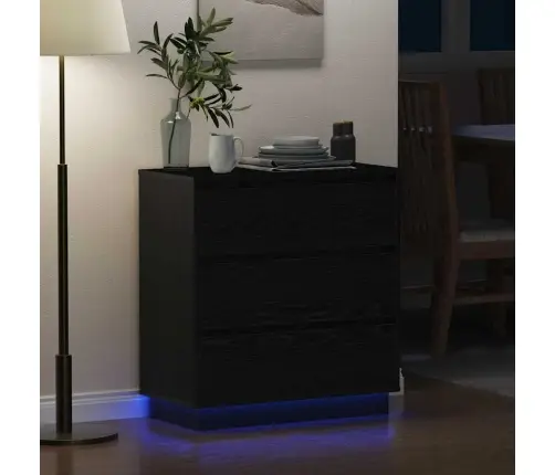 Šalia Lovos Spintelė Juoda 71 X 34.5 X 75 Cm Apdirbta Mediena