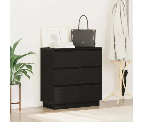 Šalia Lovos Spintelė Juoda 71 X 34.5 X 75 Cm Apdirbta Mediena