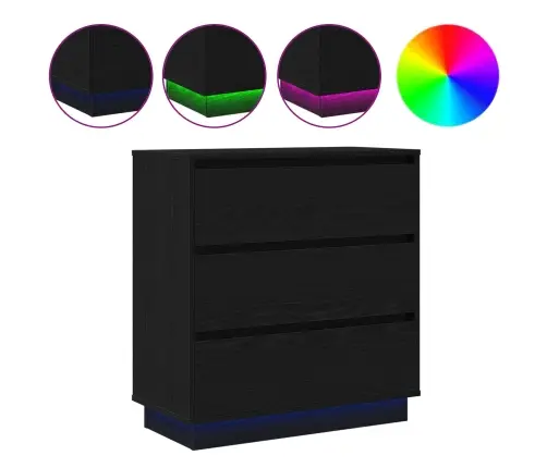 Nakts Skapītis Ar Melna 71 X 34.5 X 75 Cm Inženierijas Koks Vidaxl