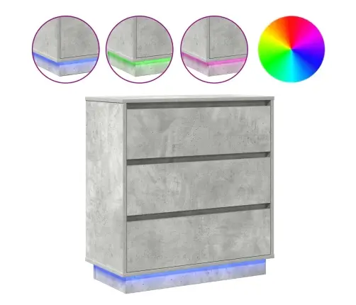 Šalia Lovos Spintelė Su Stalčių Betono Pilka 71 X 34,5 X 75 Cm