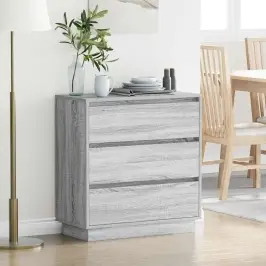 Šalia Lovos Spintelė Pilka 71 X 34.5 X 75 Cm Apdirbta Mediena