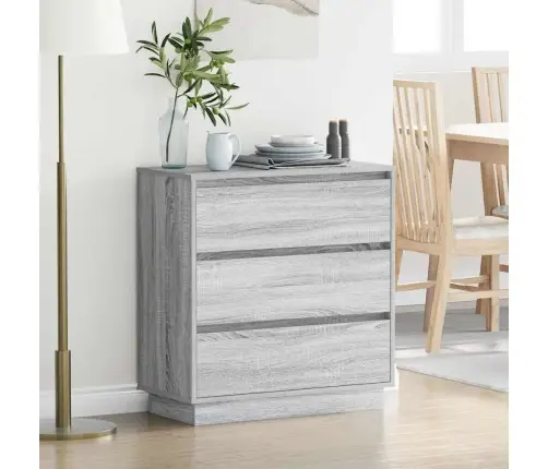 Nakts Skapītis Ar Pelēka 71 X 34.5 X 75 Cm Inženierijas Koks Vidaxl