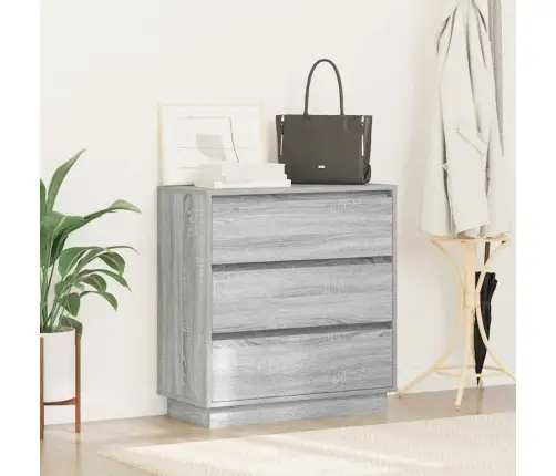 Nakts Skapītis Ar Pelēka 71 X 34.5 X 75 Cm Inženierijas Koks Vidaxl