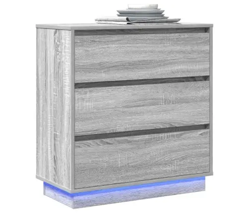 Nakts Skapītis Ar Pelēka 71 X 34.5 X 75 Cm Inženierijas Koks Vidaxl