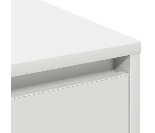 Sānu Galds Ar Plauktu Balts 71 X 34.5 X 75 Cm Inženierijas Koks Vidaxl