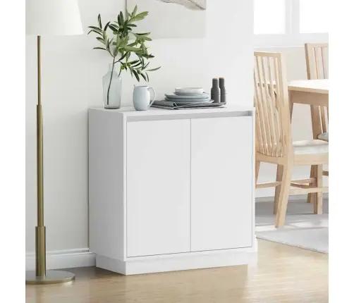 Sānu Galds Ar Plauktu Balts 71 X 34.5 X 75 Cm Inženierijas Koks Vidaxl