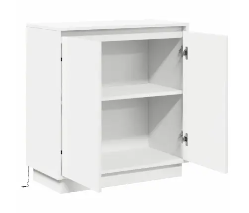 Sānu Galds Ar Plauktu Balts 71 X 34.5 X 75 Cm Inženierijas Koks Vidaxl