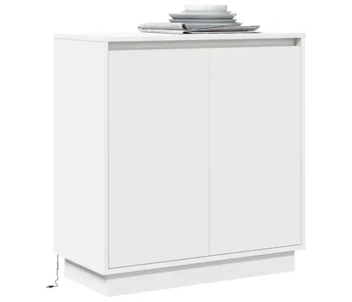 Sānu Galds Ar Plauktu Balts 71 X 34.5 X 75 Cm Inženierijas Koks Vidaxl